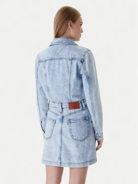 Tommy Jeans Košulja haljina traper plavi