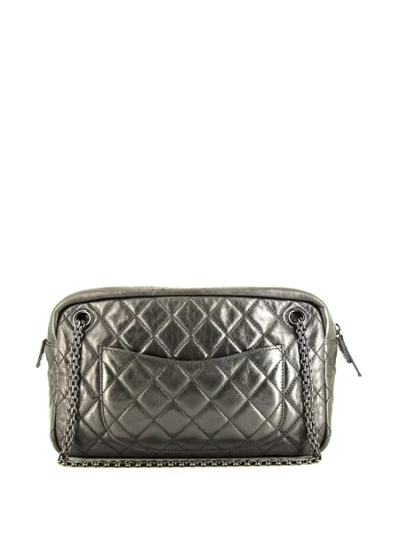 Kožená kožená taška Chanel Pre-owned šedá
