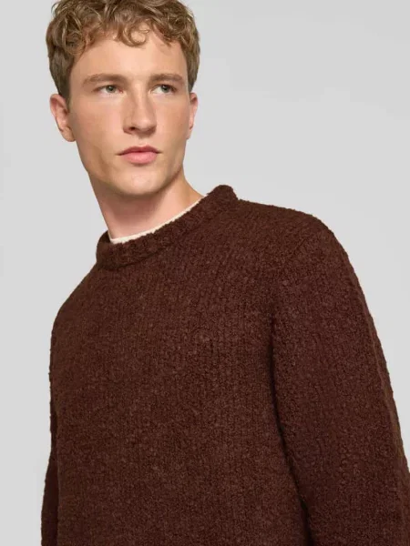 Sweter z dzianiny z okrągłym dekoltem model DUN' Edwin