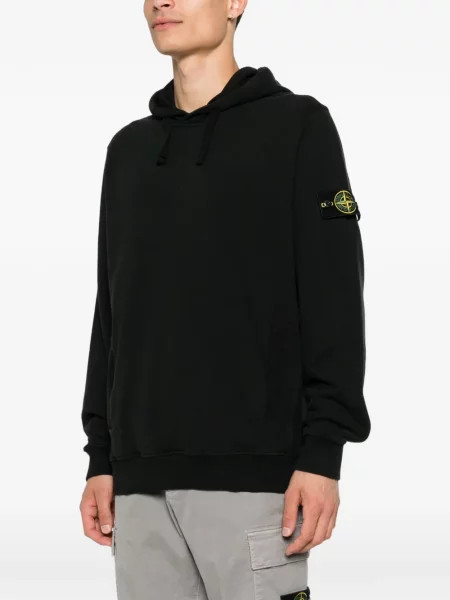 Hanorac cu glugă Stone Island cu strasuri negru