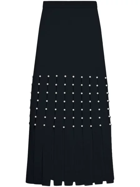 Fustă midi Jonathan Simkhai cu perle până la genunchi negru