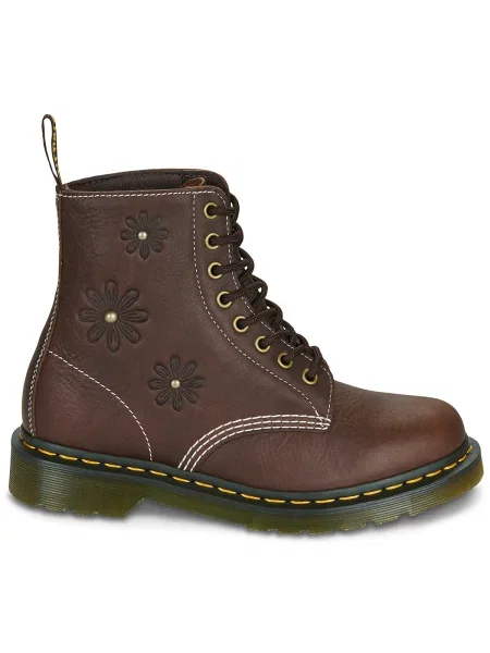 Pantofi Dr. Martens cu model floral maro