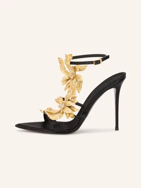 Sandály Giuseppe Zanotti Design s kamínky černé