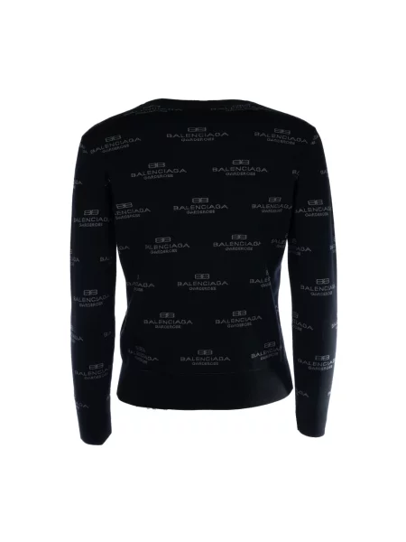 Sweter Balenciaga z logo czarny