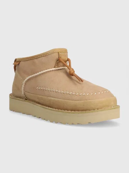 Mini cizme Ugg din piele mini bej