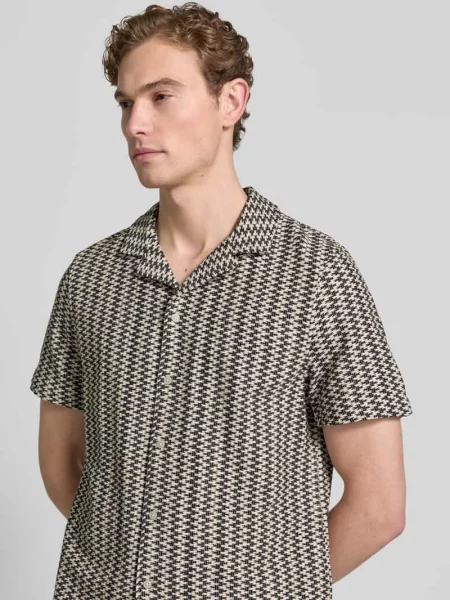 Koszula casual z mieszanki bawełny krój regular fit S.oliver Red Label czarna