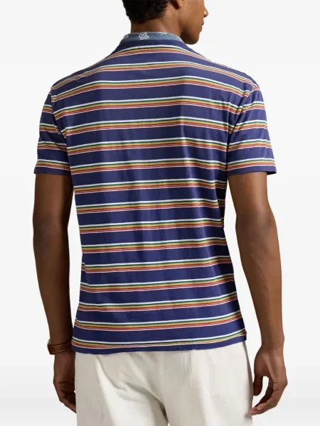 Prugasta majica Polo Ralph Lauren s printom s okruglim izrezom zelena