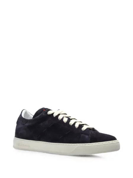 Sneakerși Kiton din piele de căprioară albastru