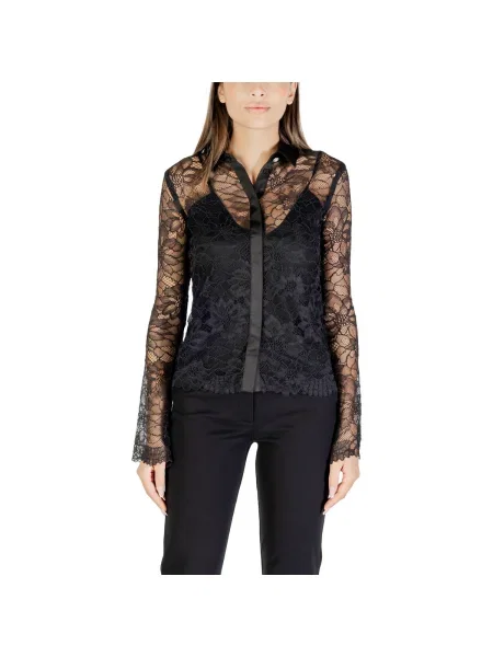 Cămașă Guess din dantelă negru