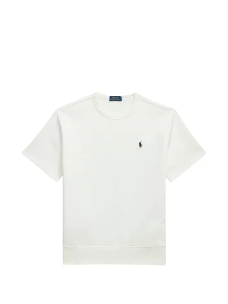 Fleece polo Polo Ralph Lauren με κέντημα με λαιμόκοψη v κόκκινο