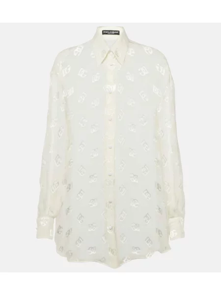 Cămașă Dolce&gabbana de mătase transparente alb