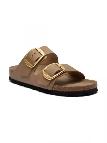 Birkenstock De piele șlapi Arizona Big Buckle bej