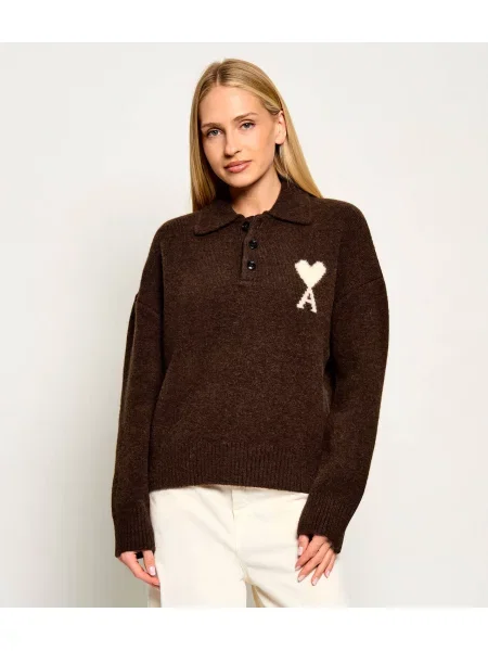 AMI Paris Pulover | Relaxed fit maro