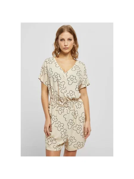 Salopetă Urban Classics cu model floral cu bretele