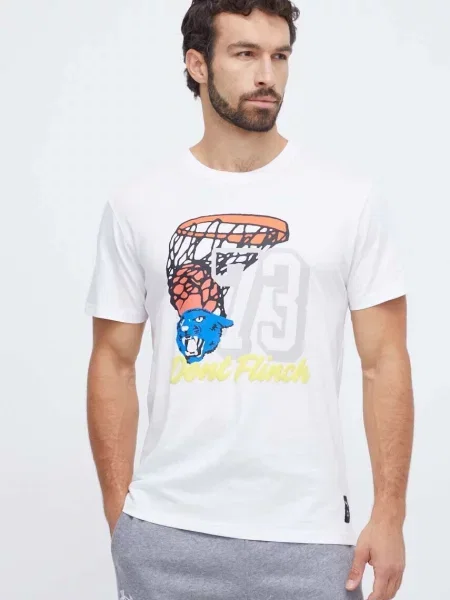 Puma t-shirt beżowy z nadrukiem