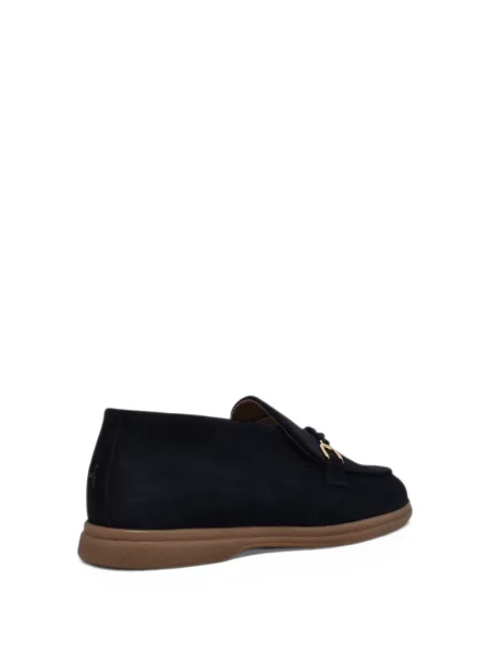 Pantofi loafer Henderson Baracco din piele de căprioară albastru