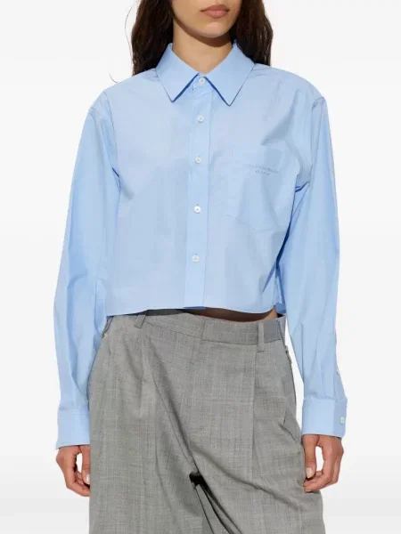 Decupat cămașă Alexander Wang cu broderie albastru