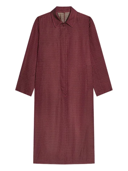 Płaszcz Dries Van Noten w grochy żakardowy czerwony