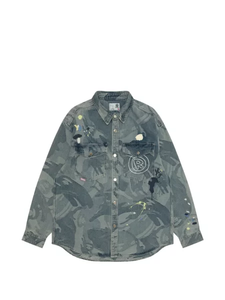 Cămașă Aape By A Bathing Ape cu model camuflaj albastru
