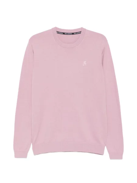 Pulover Karl Lagerfeld cu broderie roz