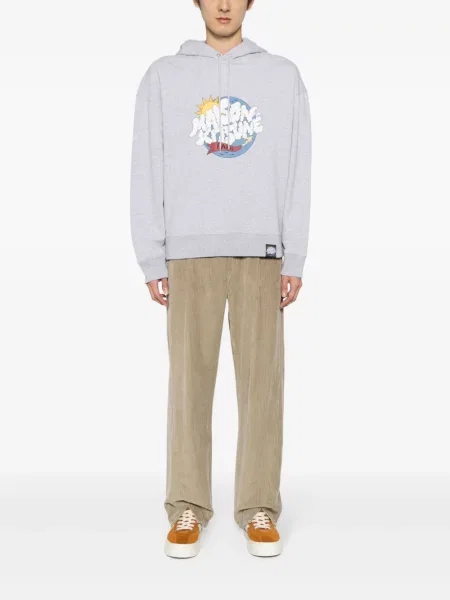 Grafic hanorac cu glugă Maison Kitsune cu imagine gri