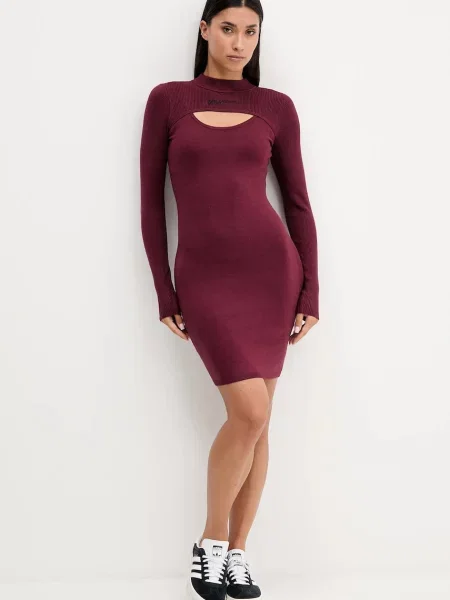 Мини джинсовое платье Karl Lagerfeld Jeans бордовое