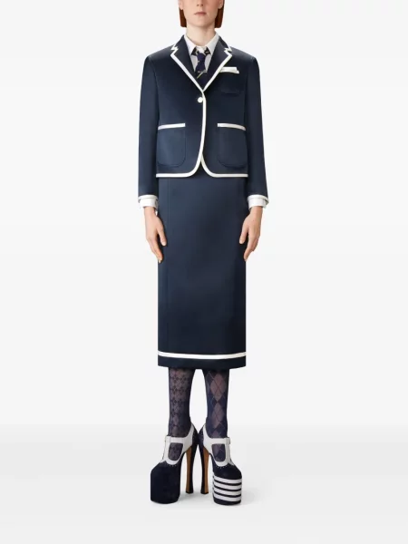 Sacou Thom Browne din satin albastru