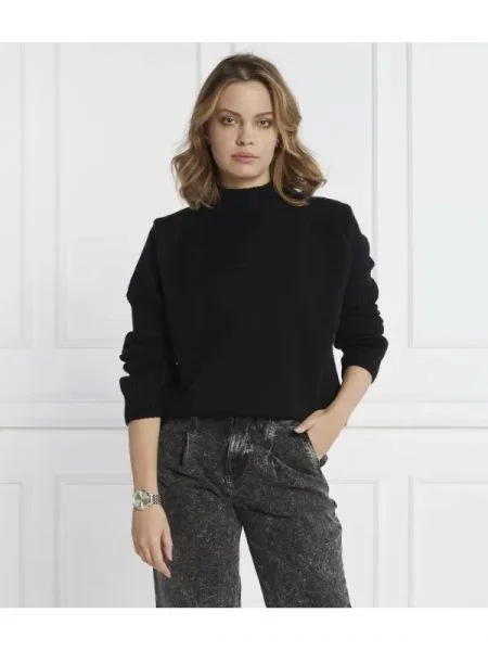 BOSS BLACK De lână pulover Foltin negru