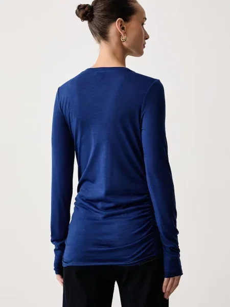 Tricou cu mânecă lungă Pinko de lână albastru