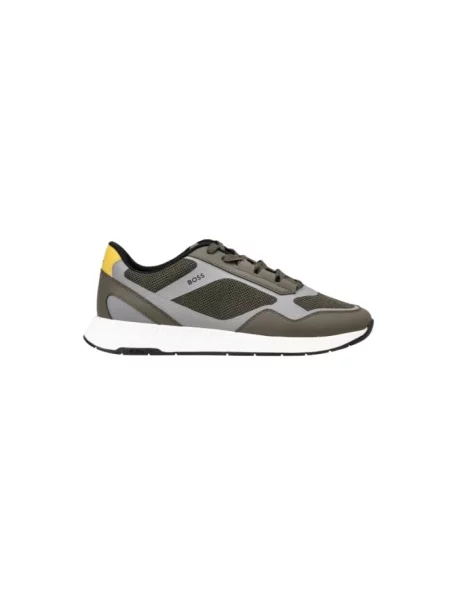 Lniane sneakersy Boss zielone