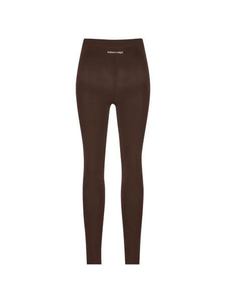 Leggings Balenciaga cu autograf maro
