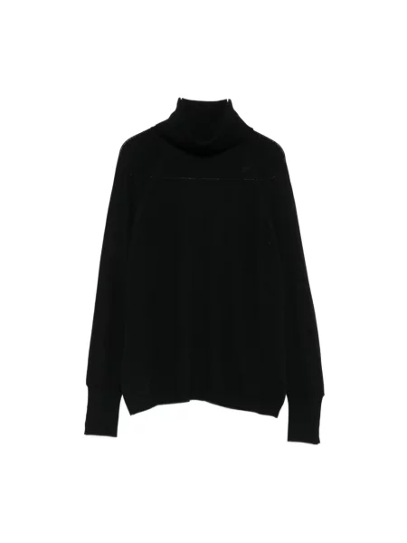 Sweter z golfem Alpha Studio wełniany do golfa czarny