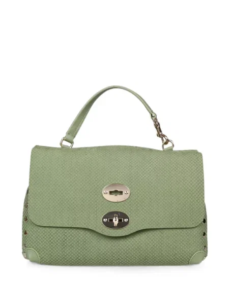 Geantă shopper Zanellato din piele cu tepi verde