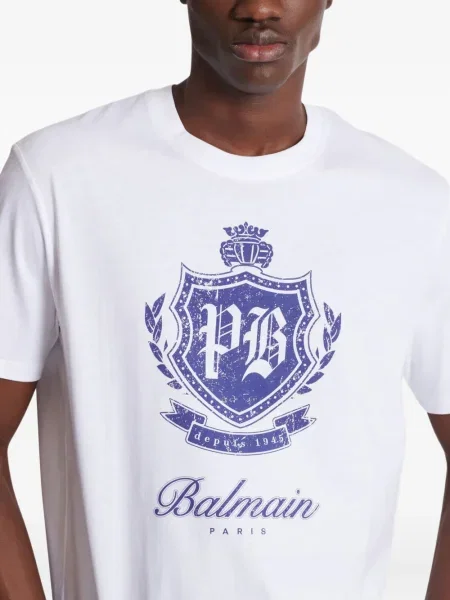 Tricou Balmain cu imagine alb