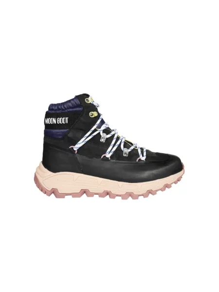 Buty do kostki Moon Boot skórzane niebieskie