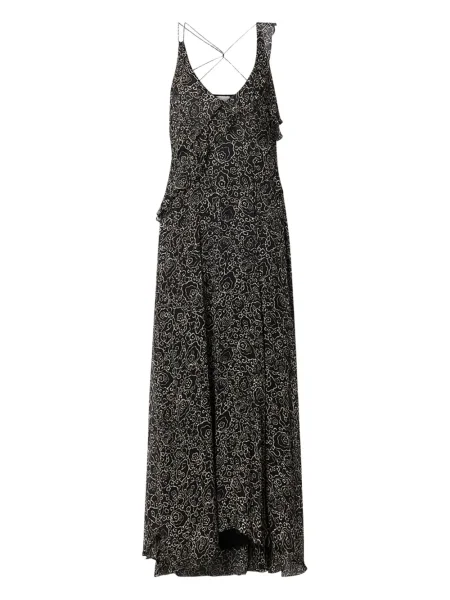 Rochie maxi Marant Etoile cu imprimeu geometric de costum negru