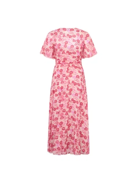 Lniana długa sukienka maxi Red Valentino czerwona