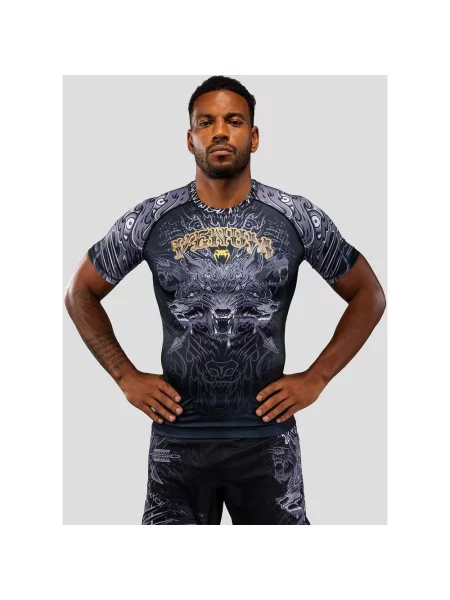 Koszulka Venum Wolf Atak Rashguard niebieska S biała