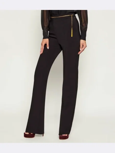 Elisabetta Franchi pantaloni evazați high waist negru