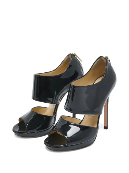 Kožené lakované sandály Jimmy Choo Pre-owned na platformě černé