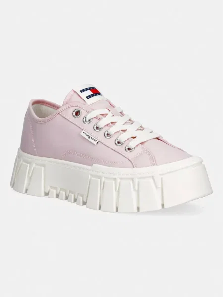Sneakerși Tommy Jeans cu platformă roz