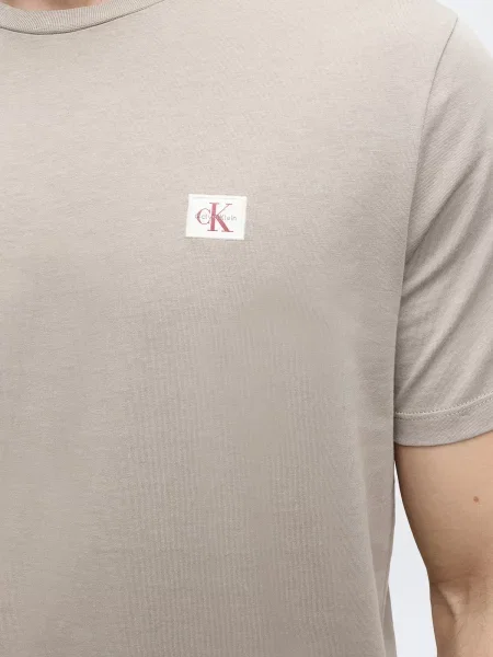 Calvin Klein Jeans Tričko béžová biela
