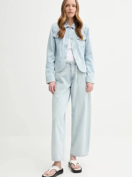Samsoe Samsoe jeans SAHARPER high waist albastru