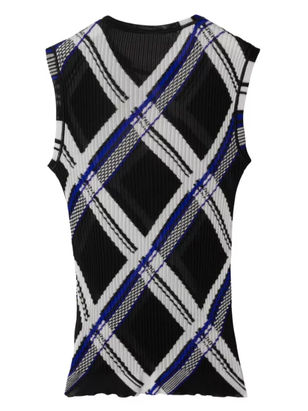 Hedvábný kostkovaný svetr Burberry černý