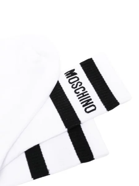 Чорапи Moschino с автограф бяло