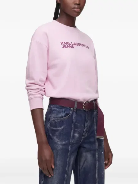 Hanorac Karl Lagerfeld Jeans cu imagine roz