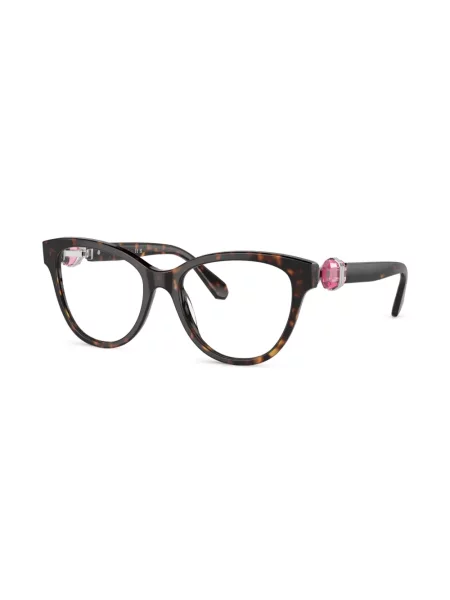 Okulary kocie oczy Swarovski brązowe