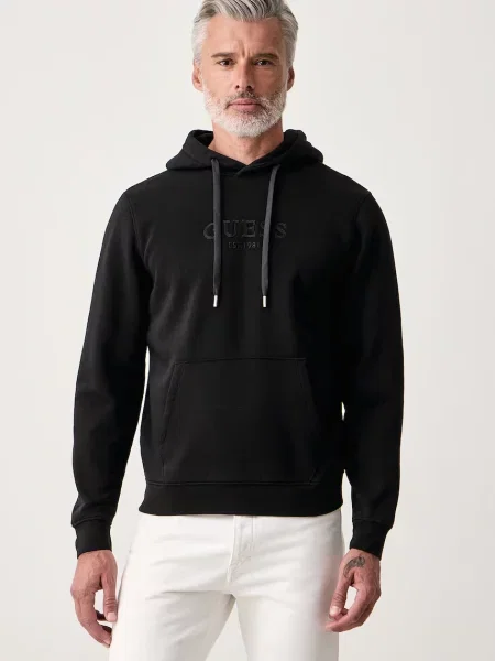 Palton Guess cu glugă negru