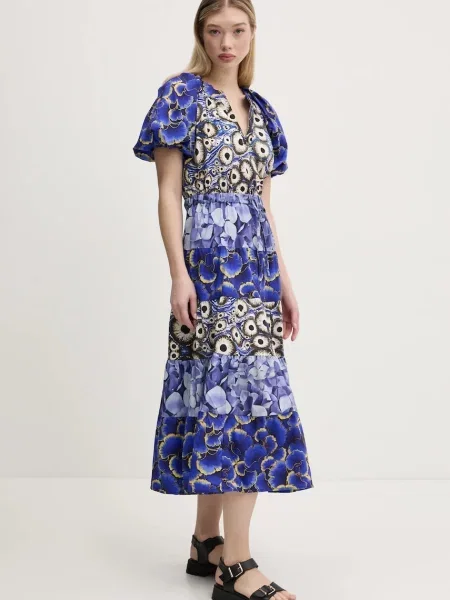 Desigual rochie CELLS LONG_LACROIX maxi evazati albastru