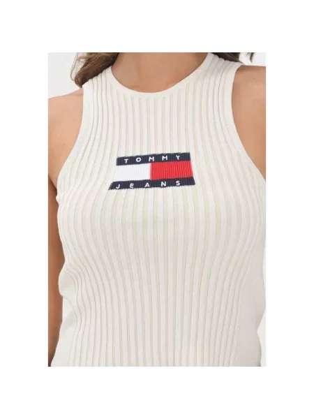 Top Tommy Jeans beżowy